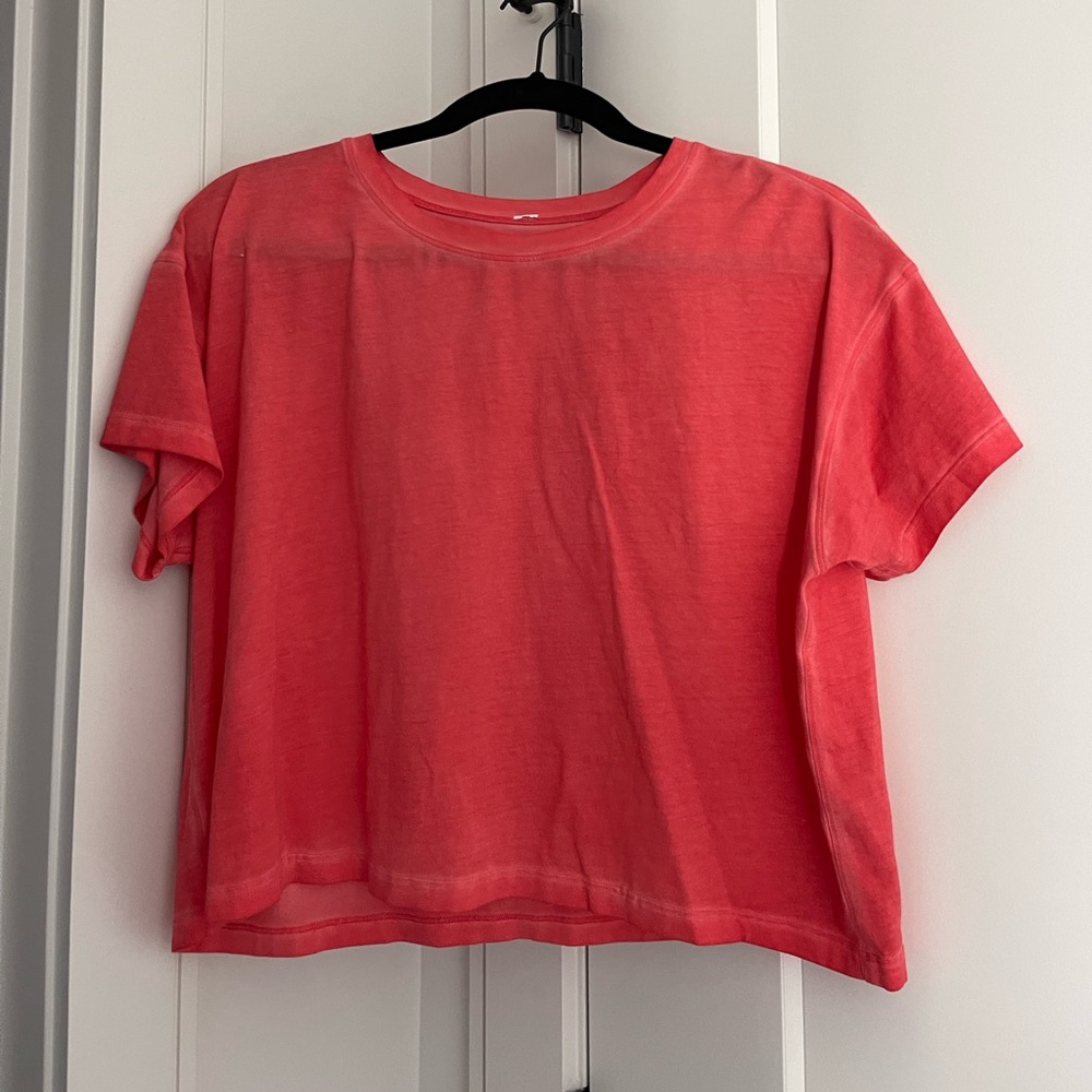 Red crop top lululemon